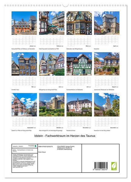 Produktbild: Idstein - Fachwerktraum im Herzen des Taunus (hochwertiger Premium Wandkalender 2026 DIN A2 hoch), Kunstdruck in Hochglanz