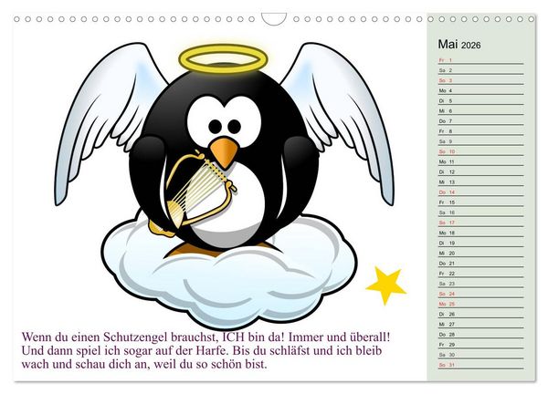 Produktbild: Pinguin-Elfe (Wandkalender 2026 DIN A3 quer), CALVENDO Monatskalender
