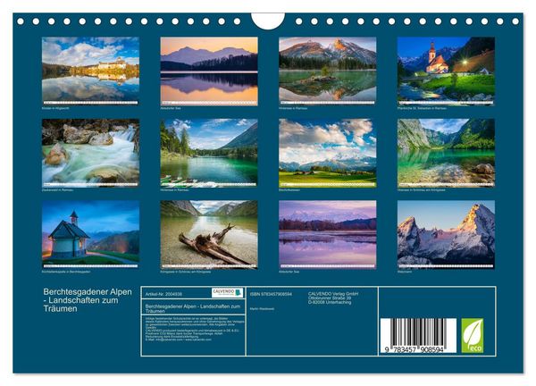 Produktbild: Berchtesgadener Alpen - Landschaften zum Tr&auml;umen (Wandkalender 2026 DIN A4 quer), CALVENDO Monatskalender