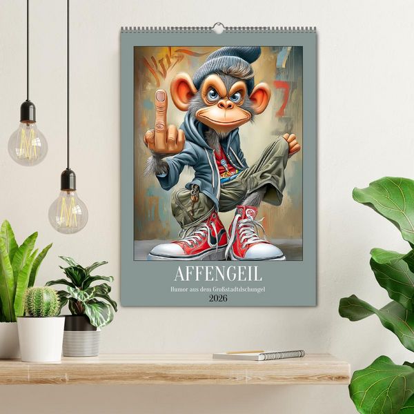 Produktbild: Affengeil. Humor aus dem Gro&szlig;stadtdschungel (Wandkalender 2026 DIN A2 hoch), CALVENDO Monatskalender