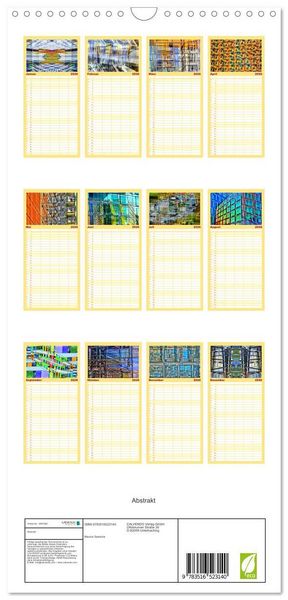 Produktbild: Familienplaner 2026 - Abstrakt mit 5 Spalten (Wandkalender, 21 x 45 cm) CALVENDO