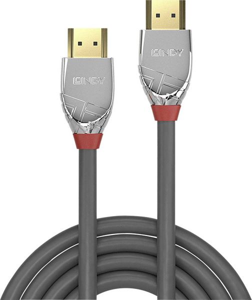 LINDY HDMI Anschlusskabel HDMI-A Stecker, HDMI-A Stecker 2.00m Grau 37872 HDMI-Kabel