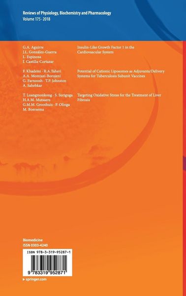 Produktbild: Reviews of Physiology, Biochemistry and Pharmacology, Vol. 175
