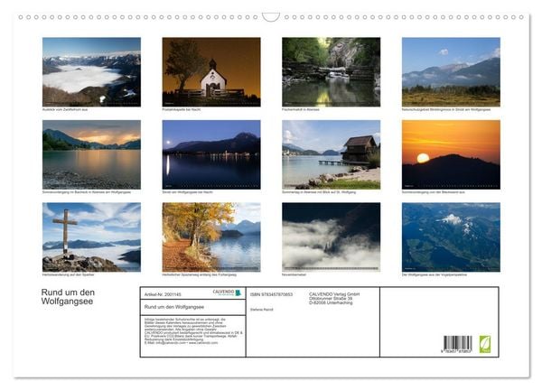 Produktbild: Rund um den Wolfgangsee (Wandkalender 2026 DIN A2 quer), CALVENDO Monatskalender