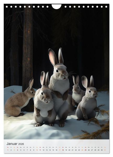 Produktbild: Lustige Hasenkinder (Wandkalender 2026 DIN A4 hoch), CALVENDO Monatskalender