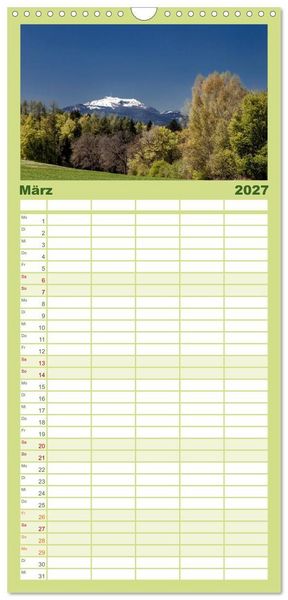 Produktbild: Familienplaner 2027 - Im S&uuml;den von &Ouml;sterreich mit 5 Spalten (Wandkalender, 21 x 45 cm) CALVENDO