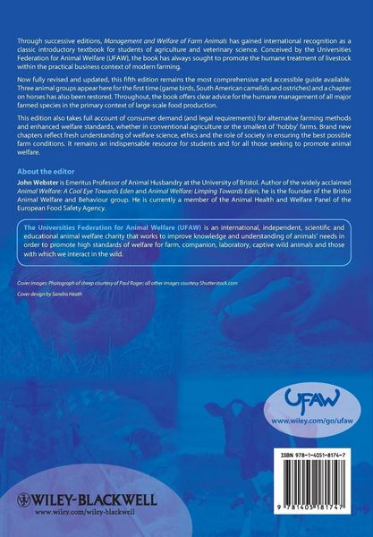 Produktbild: Management and Welfare of Farm Animals
