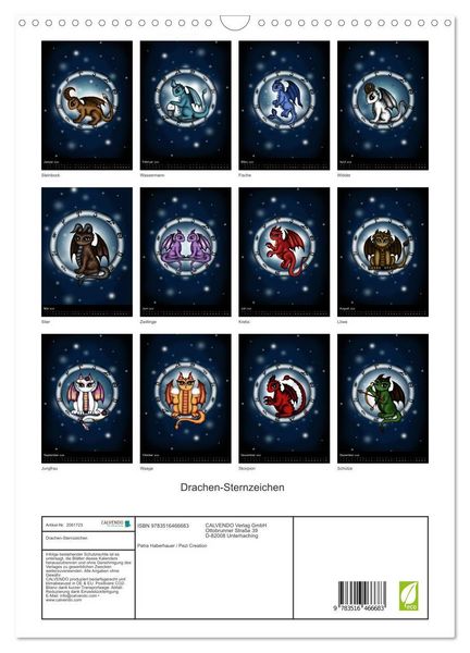 Produktbild: Drachen-Sternzeichen (Wandkalender 2026 DIN A3 hoch), CALVENDO Monatskalender
