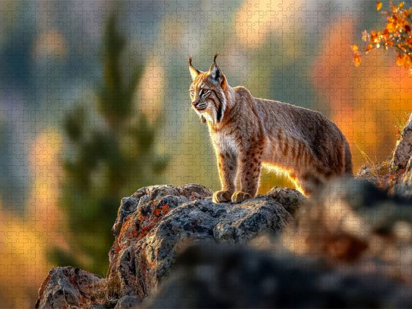 Produktbild: CALVENDO Puzzle Luchs | 1000 Teile Lege-Gr&ouml;&szlig;e 64x48cm Foto-Puzzle f&uuml;r gl&uuml;ckliche Stunden