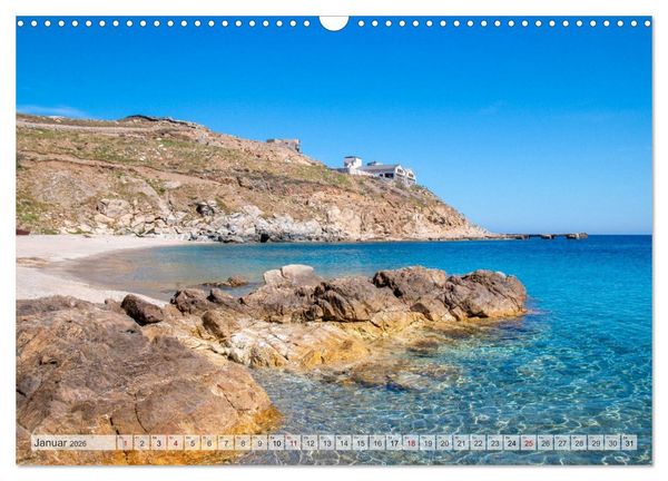 Produktbild: Mykonos - Natur, Meer und wei&szlig;e W&auml;nde (Wandkalender 2026 DIN A3 quer), CALVENDO Monatskalender