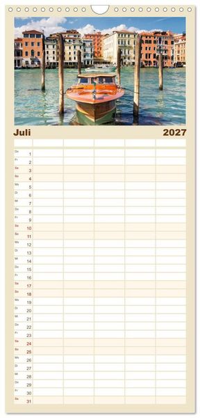 Produktbild: Familienplaner 2027 - Venedig - Stadt im Meer mit 5 Spalten (Wandkalender, 21 x 45 cm) CALVENDO