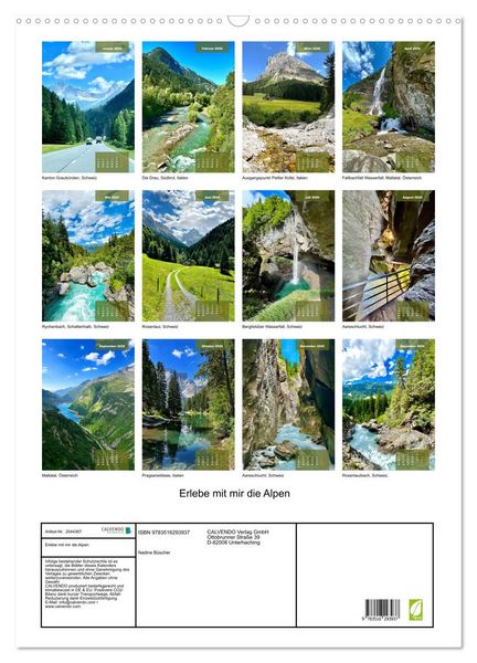 Produktbild: Erlebe mit mir die Alpen (Wandkalender 2026 DIN A2 hoch), CALVENDO Monatskalender