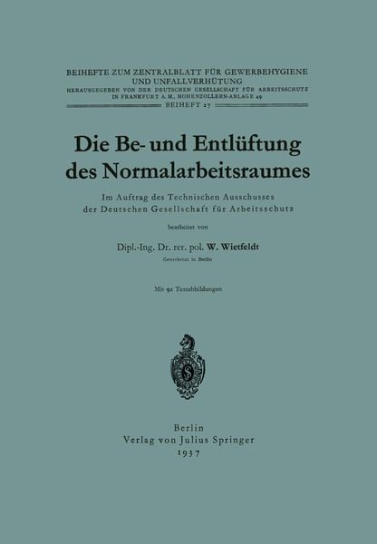 Produktbild: Die Be- und Entl&uuml;ftung des Normalarbeitsraumes