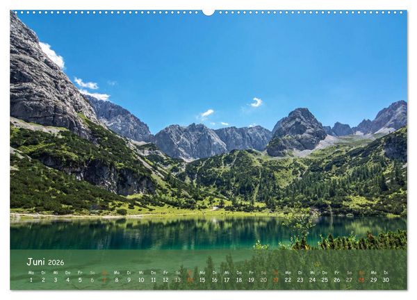 Produktbild: Naturparadies Zugspitzarena (hochwertiger Premium Wandkalender 2026 DIN A2 quer), Kunstdruck in Hochglanz
