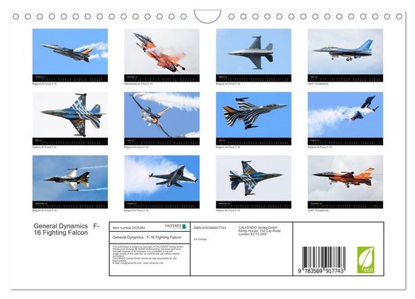 Produktbild: General Dynamics F-16 Fighting Falcon (Wall Calendar 2027 DIN A4 landscape), CALVENDO 12 Month Wall Calendar