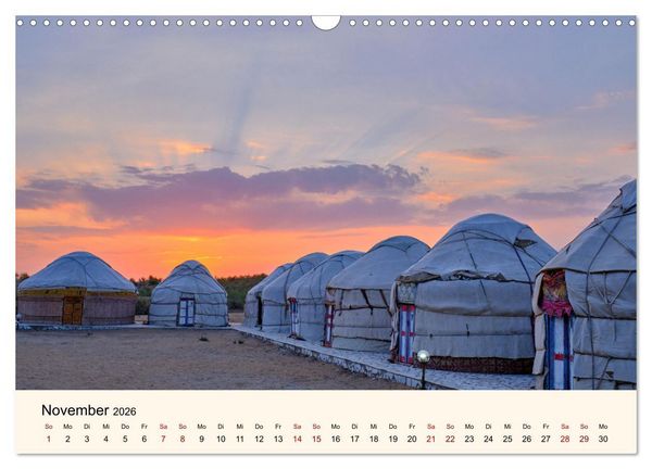 Produktbild: Zentralasien - Entlang der alten Seidenstra&szlig;e (Wandkalender 2026 DIN A3 quer), CALVENDO Monatskalender