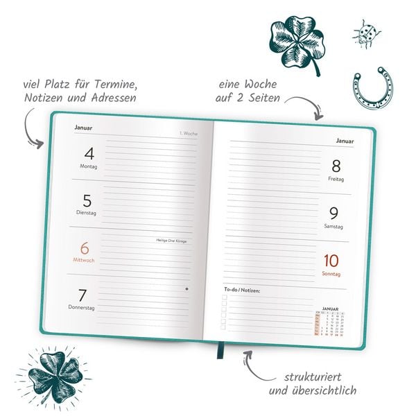 Produktbild: TR&Ouml;TSCH - Taschenkalender A6 Soft Touch Gl&uuml;ck 2027