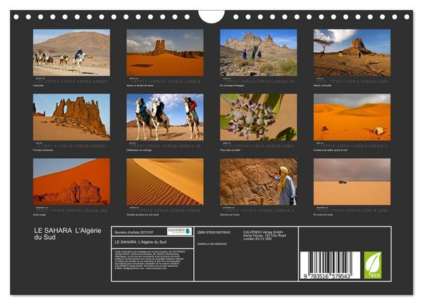 Produktbild: LE SAHARA L'Alg&eacute;rie du Sud (Calendrier mural 2026 DIN A4 vertical), CALVENDO calendrier mensuel