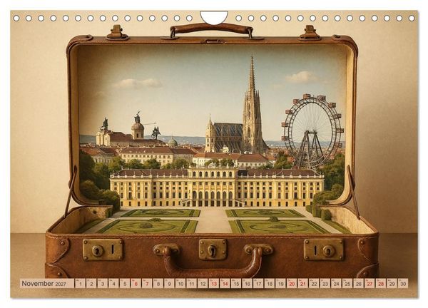 Produktbild: St&auml;dte der Welt - Metropolen verpackt in einem Koffer (Wandkalender 2027 DIN A4 quer), CALVENDO Monatskalender
