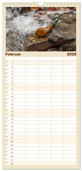 Produktbild: Familienplaner 2026 - Tabakpfeifenkunst mit 5 Spalten (Wandkalender, 21 x 45 cm) CALVENDO