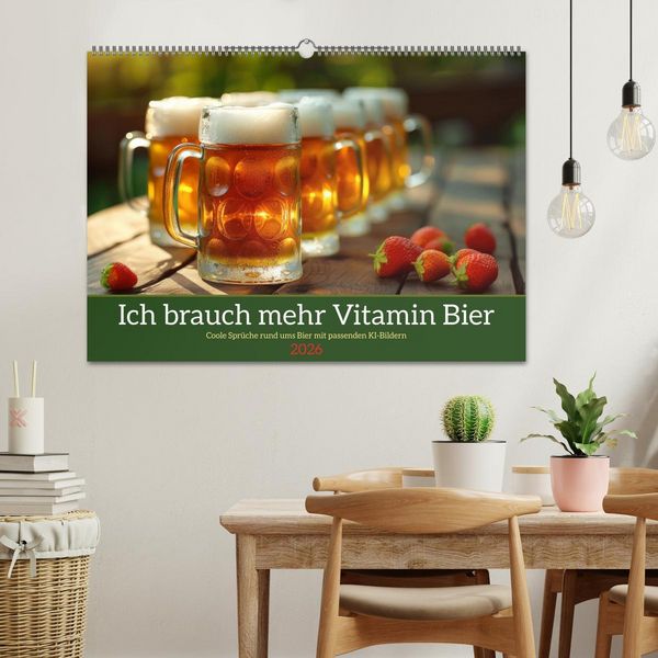 Produktbild: Ich brauch mehr Vitamin Bier (Wandkalender 2026 DIN A2 quer), CALVENDO Monatskalender