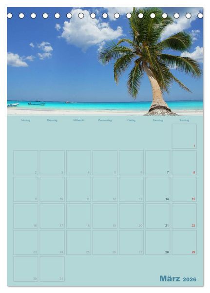 Produktbild: Karibik - Sonne, Strand und Palmen (Tischkalender 2026 DIN A5 hoch), CALVENDO Monatskalender