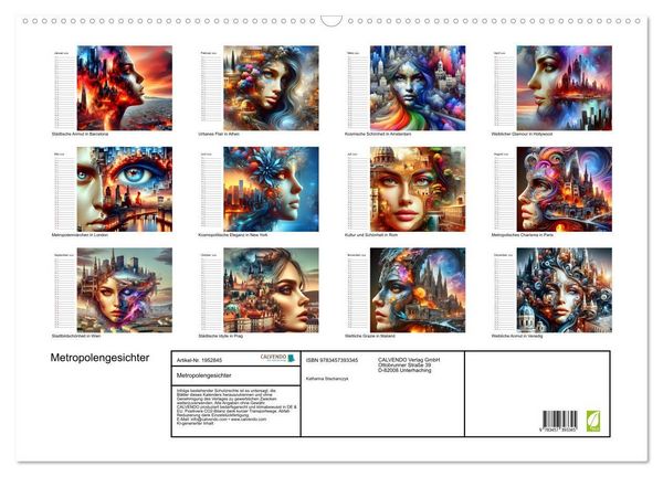 Produktbild: Metropolengesichter (Wandkalender 2026 DIN A2 quer), CALVENDO Monatskalender