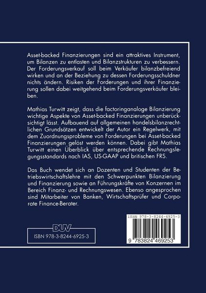 Asset-backed Finanzierungen und handelsbilanzielle Zuordnung
