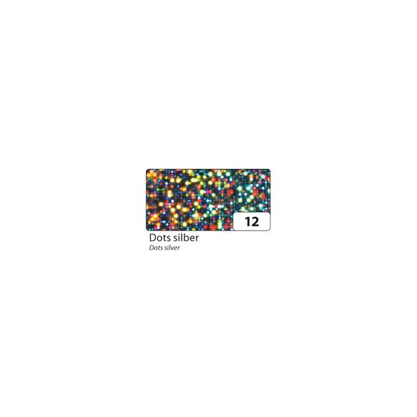 Folia Holographische Folie Dots silber 40cmx1m