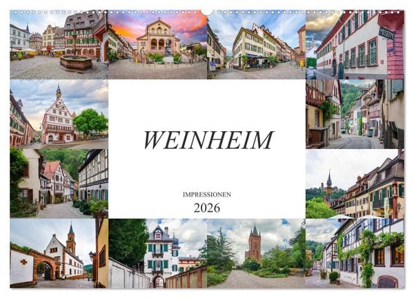 Weinheim Impressionen (Wandkalender 2026 DIN A2 quer), CALVENDO Monatskalender
