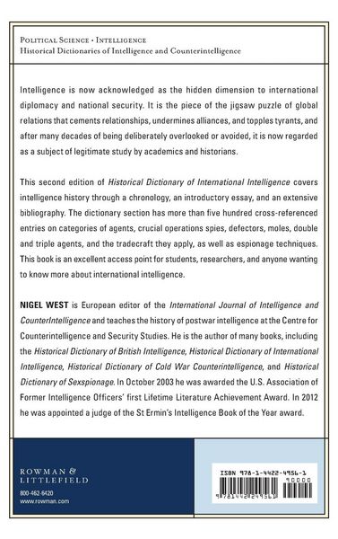 Produktbild: Historical Dictionary of International Intelligence