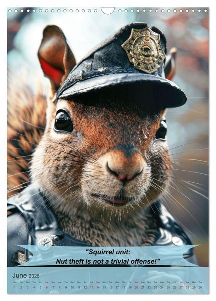 Produktbild: Animalistic and funny police officers (Wall Calendar 2026 DIN A3 portrait), CALVENDO 12 Month Wall Calendar