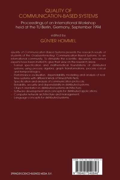 Produktbild: Quality of Communication-Based Systems