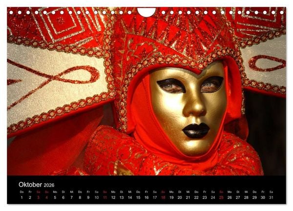 Produktbild: Maskenzauber in Venedig 2026 (Wandkalender 2026 DIN A4 quer), CALVENDO Monatskalender