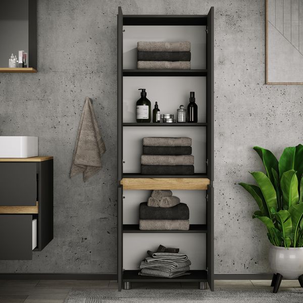 Produktbild: Badm&ouml;bel Hochschrank 165x57x33 Dreht&uuml;ren Cosila