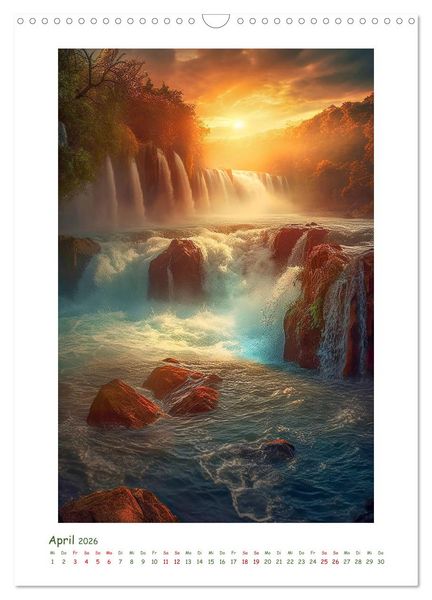 Produktbild: Malerische Wasserf&auml;lle (Wandkalender 2026 DIN A3 hoch), CALVENDO Monatskalender