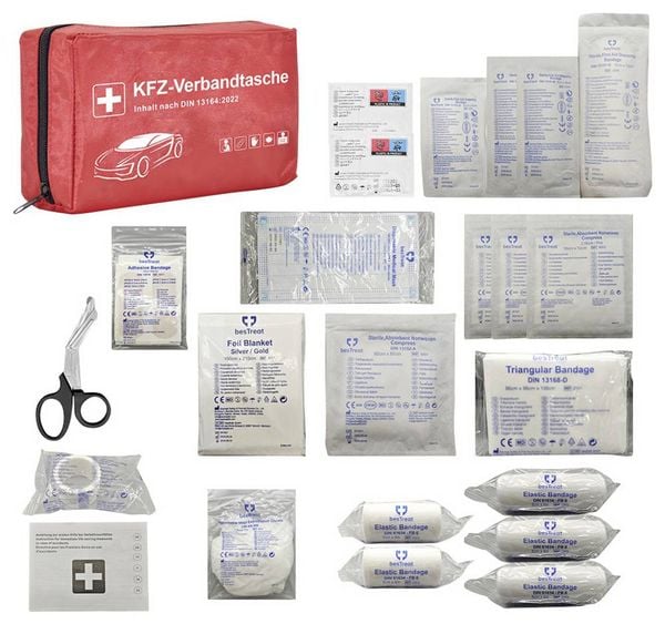 Produktbild: besTreat first aid kit Verbandtasche Bus, Wohnmobile, Pkw, SUV (L x B x H) 130 x 220 x 60 mm EN 14683 DIN 13164 1 St.