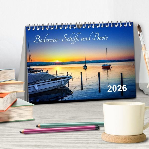 Produktbild: Bodensee-Schiffe und Boote (Tischkalender 2026 DIN A5 quer), CALVENDO Monatskalender