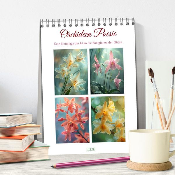 Produktbild: Orchideen Poesie (Tischkalender 2026 DIN A5 hoch), CALVENDO Monatskalender