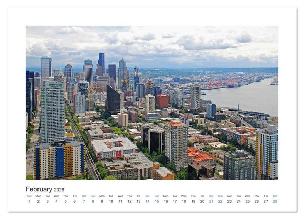 Produktbild: Seattle (High Quality Premium Wall Calendar 2026 DIN A2 landscape),CALVENDO 12 Month Wall Calendar