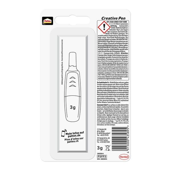 Produktbild: Pattex Kleben Pattex Sekundenkleber Perfect Pen, 3 g
