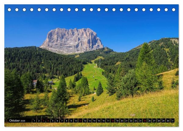 Produktbild: Die Dolomiten - Traumhafte Welt aus Stein (Tischkalender 2026 DIN A5 quer), CALVENDO Monatskalender