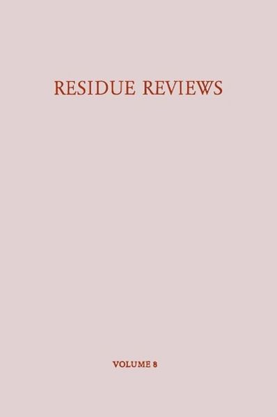 Produktbild: Residue Reviews / R&uuml;ckstands-Berichte
