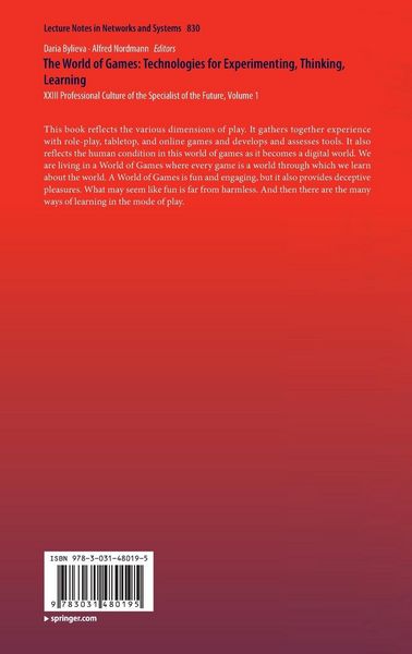 Produktbild: The World of Games: Technologies for Experimenting, Thinking, Learning