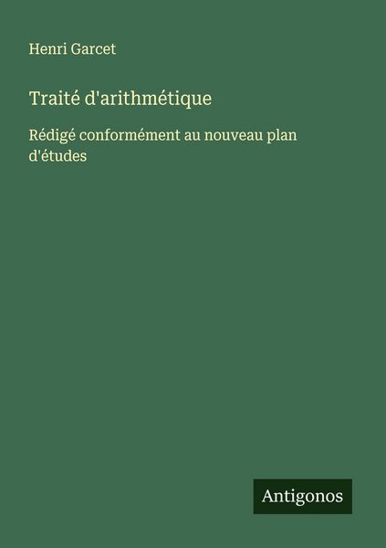 Produktbild: Trait&eacute; d'arithm&eacute;tique