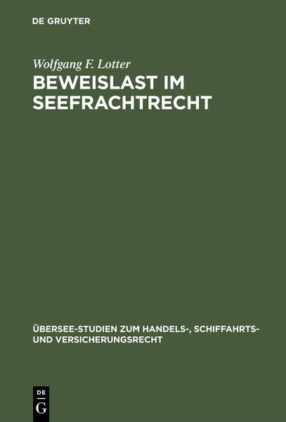 Produktbild: Beweislast im Seefrachtrecht