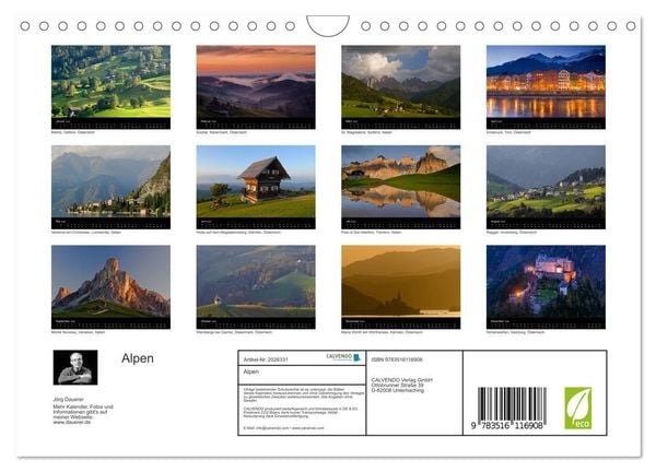 Produktbild: Alpen (Wandkalender 2026 DIN A4 quer), CALVENDO Monatskalender