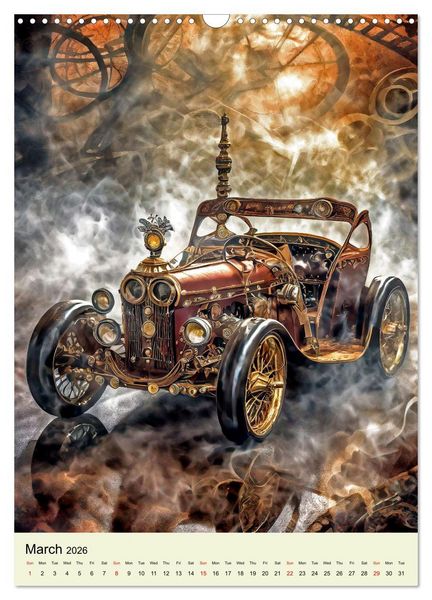 Produktbild: Retro Rides with Steam and Steel (Wall Calendar 2026 DIN A3 portrait), CALVENDO 12 Month Wall Calendar