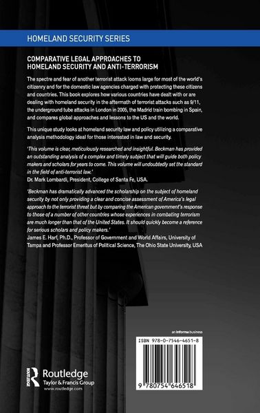 Produktbild: Comparative Legal Approaches to Homeland Security and Anti-Terrorism