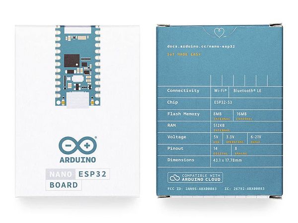 Produktbild: Arduino ABX00092 Board Nano ESP32 without headers Nano